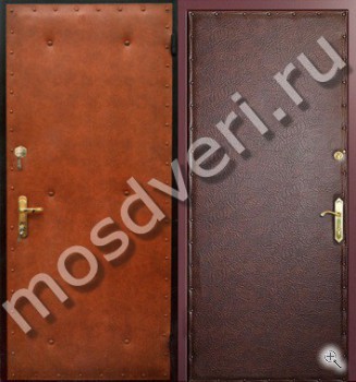 Стальная дверь эконом класса с винилискожей с двух сторон - купить от производителя Мосдвери Стальная дверь эконом класса с винилискожей с двух сторон